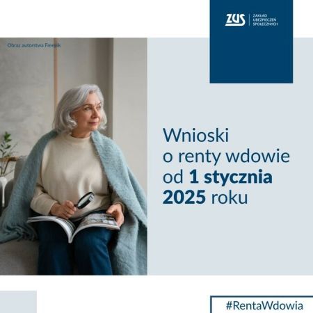 Plakat - Wnioski o renty wdowie od 1 stycznia 2025 roku